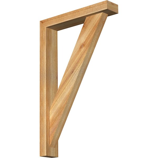 Ekena Millwork Traditional Block Rough Sawn Bracket w/ Offset Brace, Western Red Cedar, 4"W x 20"D x 32"H BKT0402X20X32TRA05RWR - main